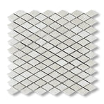 White Pearl / Botticino Marble Polished Diamond Mosaic Tile - American Tile Depot