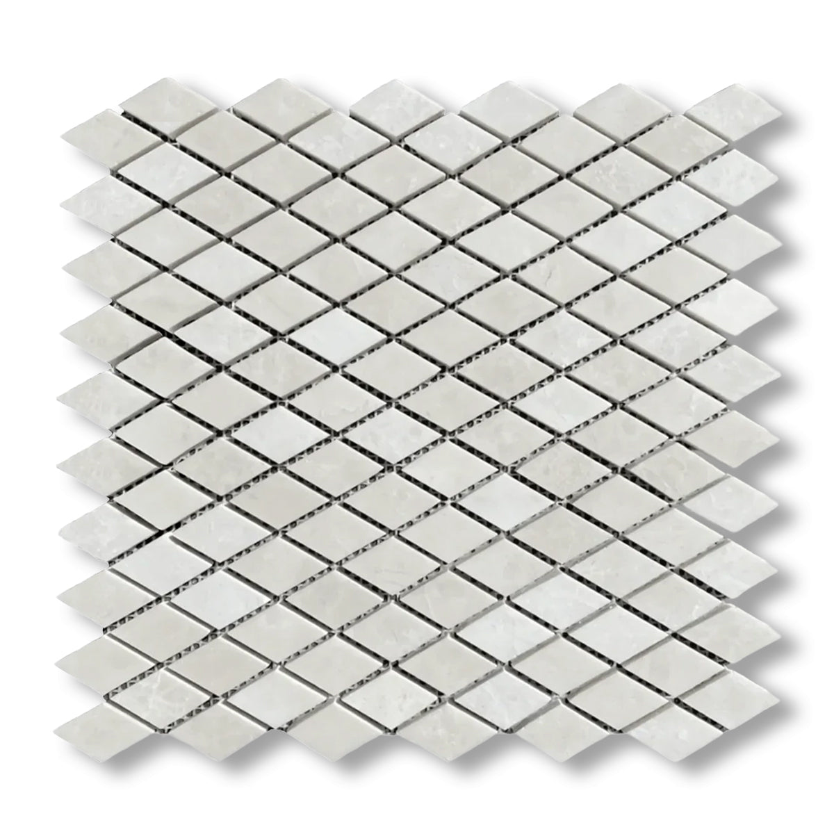 White Pearl / Botticino Marble Polished Diamond Mosaic Tile - American Tile Depot