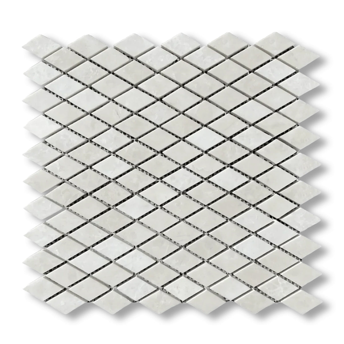 White Pearl / Botticino Marble Polished Diamond Mosaic Tile - American Tile Depot