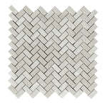 White Pearl / Botticino Marble Polished Mini Herringbone Mosaic Tile White Pearl / Botticino Marble Polished Mini Herringbone Mosaic Tile - American Tile Depot