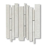 White Pearl / Botticino Marble Polished Random Strip Mosaic Tile - American Tile Depot