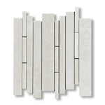 White Pearl / Botticino Marble Polished Random Strip Mosaic Tile - American Tile Depot