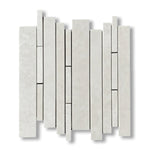 White Pearl / Botticino Marble Polished Random Strip Mosaic Tile - American Tile Depot