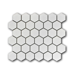 Array White Porcelain 2" Hexagon Mosaic Tile Array White Porcelain 2" Hexagon Mosaic Tile - American Tile Depot