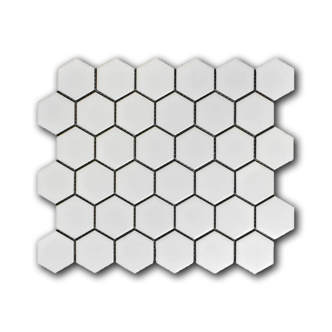 Array White Porcelain 2" Hexagon Mosaic Tile Array White Porcelain 2" Hexagon Mosaic Tile - American Tile Depot
