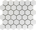 Array White Porcelain 2" Hexagon Mosaic Tile Array White Porcelain 2" Hexagon Mosaic Tile - American Tile Depot