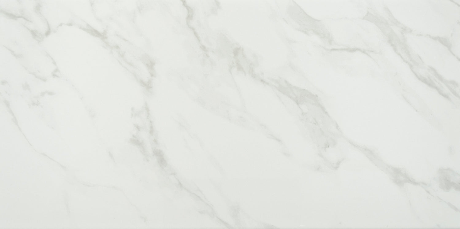 20x20 Carrara White Polished Marble Look Ceramic Tile-American Tile Depot