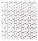 Cerelia White Glossy Penny Porcelain Mosaic Tile-American Tile Depot