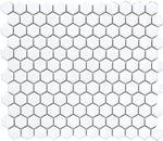 1" Cerelia White Matte Hexagon Porcelain Mosaic Tile-American Tile Depot