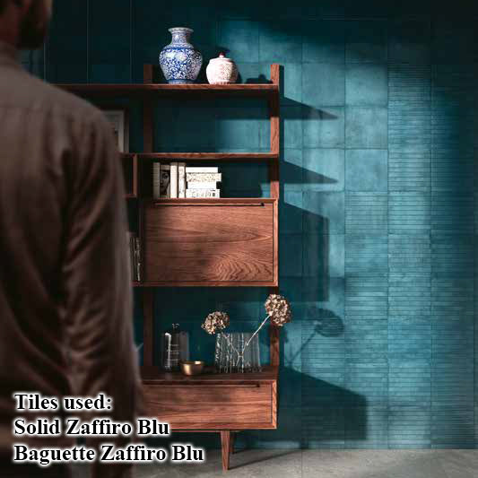 8x8 Zaffiro Blu Baguette Glossy Ceramic Wall Tile 8x8 Zaffiro Blu Baguette Glossy Ceramic Wall Tile - American Tile Depot