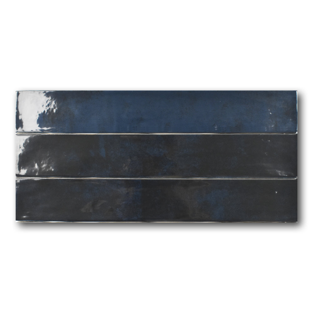 2x16 Marrakech Deep Blue Glossy Ceramic Wall Tile - American Tile Depot