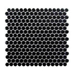 Array Black Porcelain Matte Penny Round Mosaic Tile-American Tile Depot