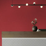 Array Red Pepper Glossy Penny Round Porcelain Mosaic Tile - American Tile Depot