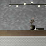 Array Snow White Porcelain Brick Glossy Mosaic Tile-American Tile Depot