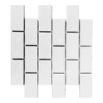 Array Snow White Porcelain Brick Glossy Mosaic Tile-American Tile Depot