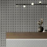 Array White & Black Porcelain Matte Basketweave Mosaic Tile-American Tile Depot