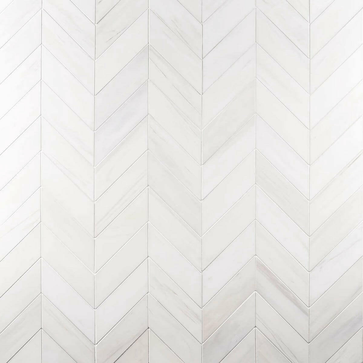 Bianco Dolomite Honed Large Chevron Mosaic Tile-American Tile Depot
