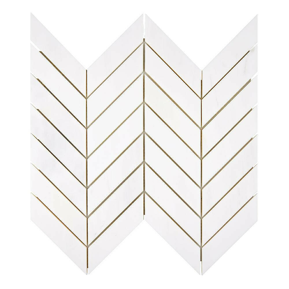 Bianco Dolomite Honed Large Chevron Mosaic Tile-American Tile Depot