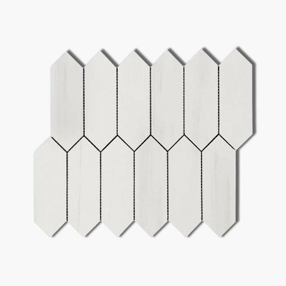 Bianco Dolomite Honed Picket Mosaic Tile-American Tile Depot