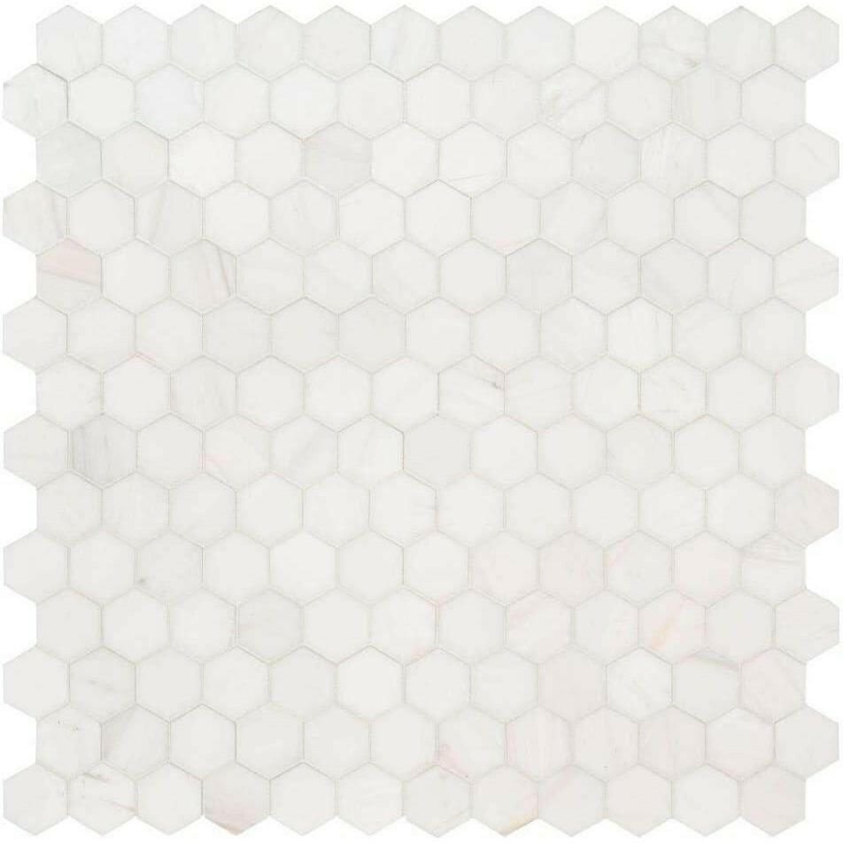 Bianco Dolomite Polished 2" Hexagon Mosaic Tile-American Tile Depot
