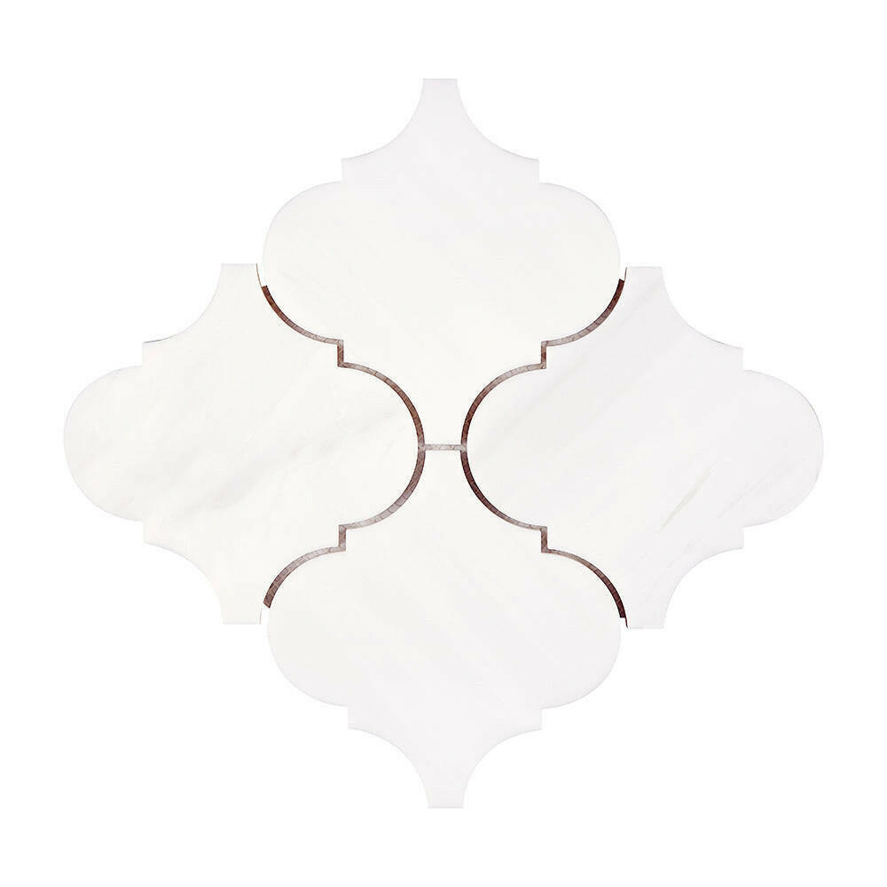 Bianco Dolomite Polished 6" Lantern Mosaic Tile-American Tile Depot