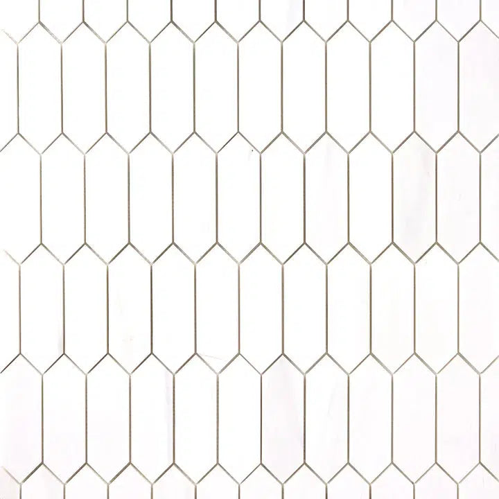 Bianco Dolomite Polished Picket Mosaic Tile-American Tile Depot