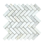 Calacatta Gold Marble Honed 1 x 3 Herringbone Mosaic Tile-American Tile Depot