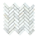 Calacatta Gold Marble Honed 1 x 3 Herringbone Mosaic Tile-American Tile Depot