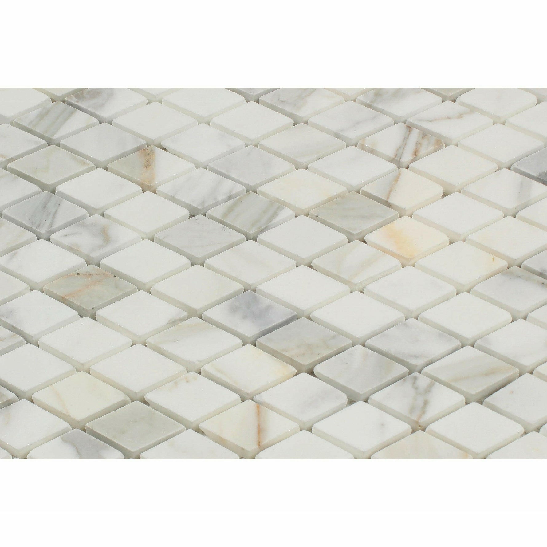 Calacatta Gold Marble Polished 1" Diamond Mosaic Tile-American Tile Depot