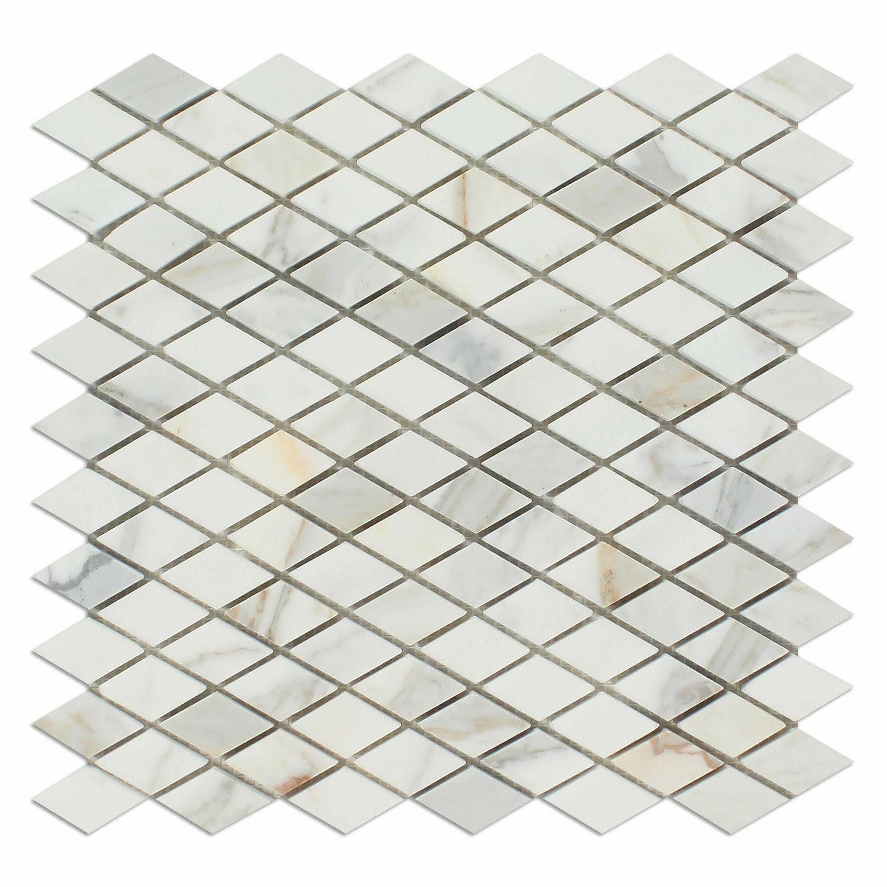 Calacatta Gold Marble Polished 1" Diamond Mosaic Tile-American Tile Depot