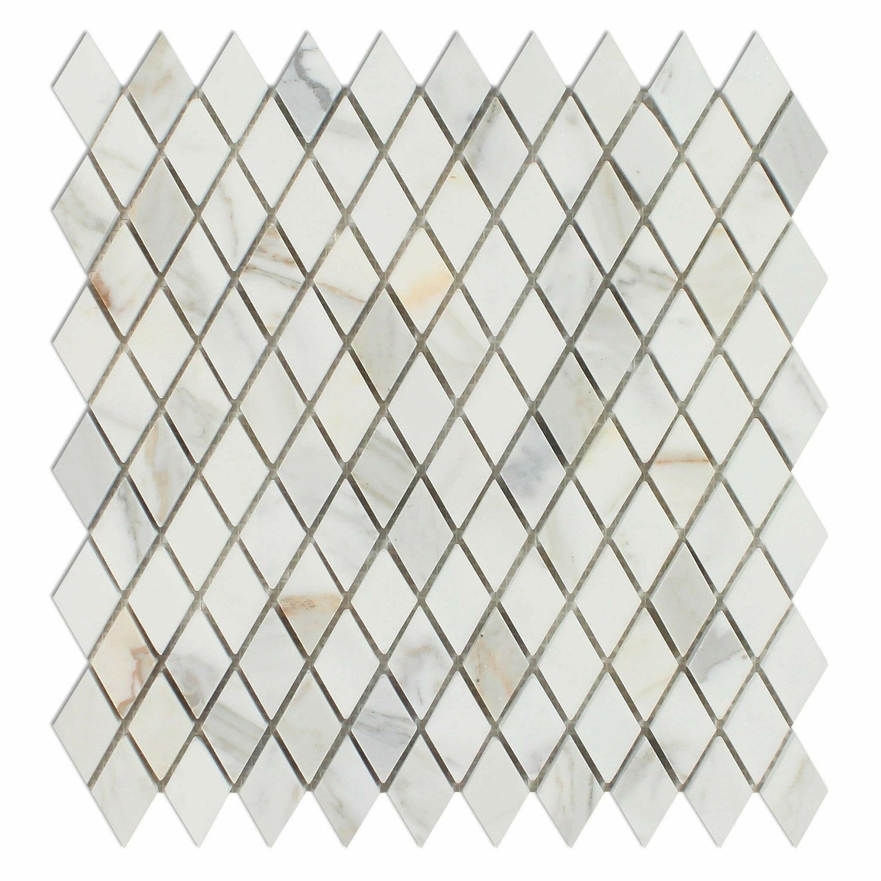 Calacatta Gold Marble Polished 1" Diamond Mosaic Tile-American Tile Depot