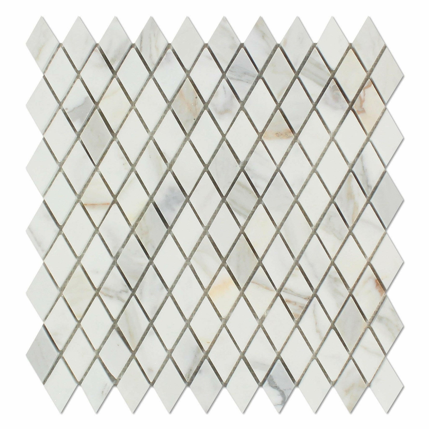 Calacatta Gold Marble Polished 1" Diamond Mosaic Tile-American Tile Depot