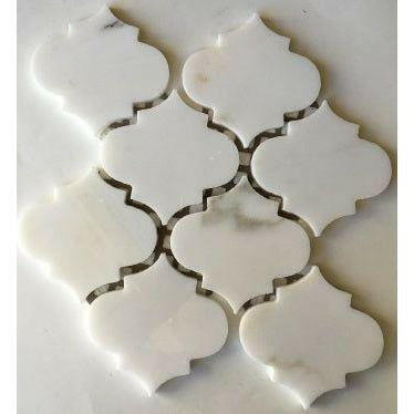 Calacatta Gold Marble Polished 4" Morocco Mosaic Tile-American Tile Depot