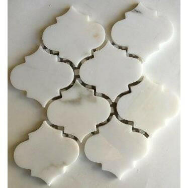 Calacatta Gold Marble Polished 4" Morocco Mosaic Tile-American Tile Depot