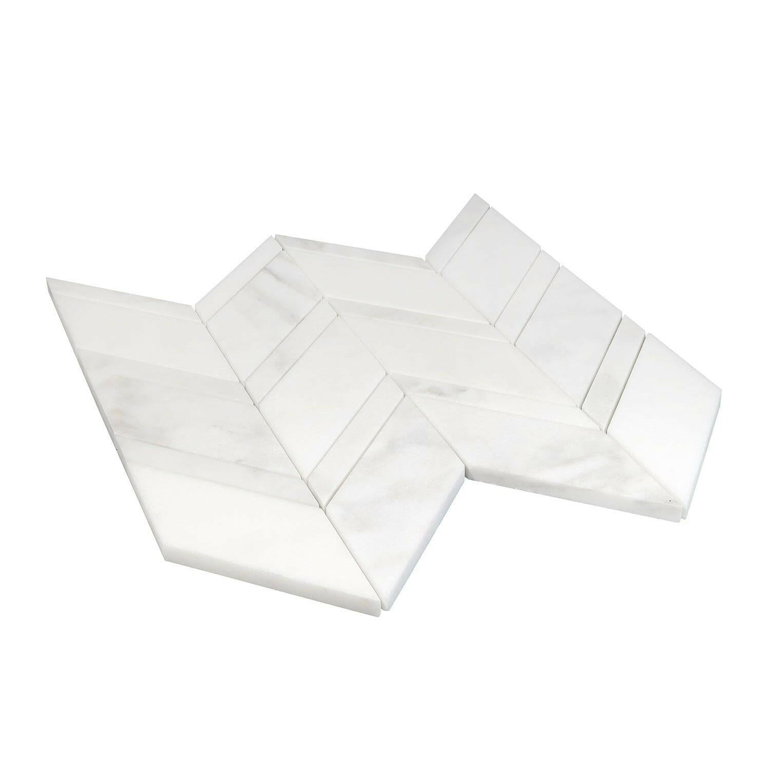Calacatta Oliva Marble Polished Chevron Mosaic Tile-American Tile Depot