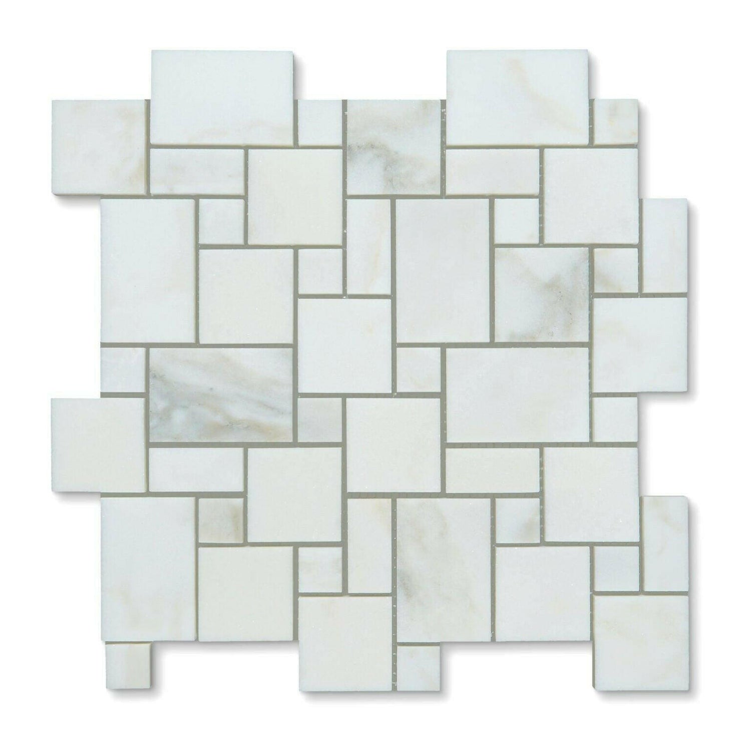 Calacatta Oliva Marble Polished Mini-Versailles Mosaic Tile-American Tile Depot