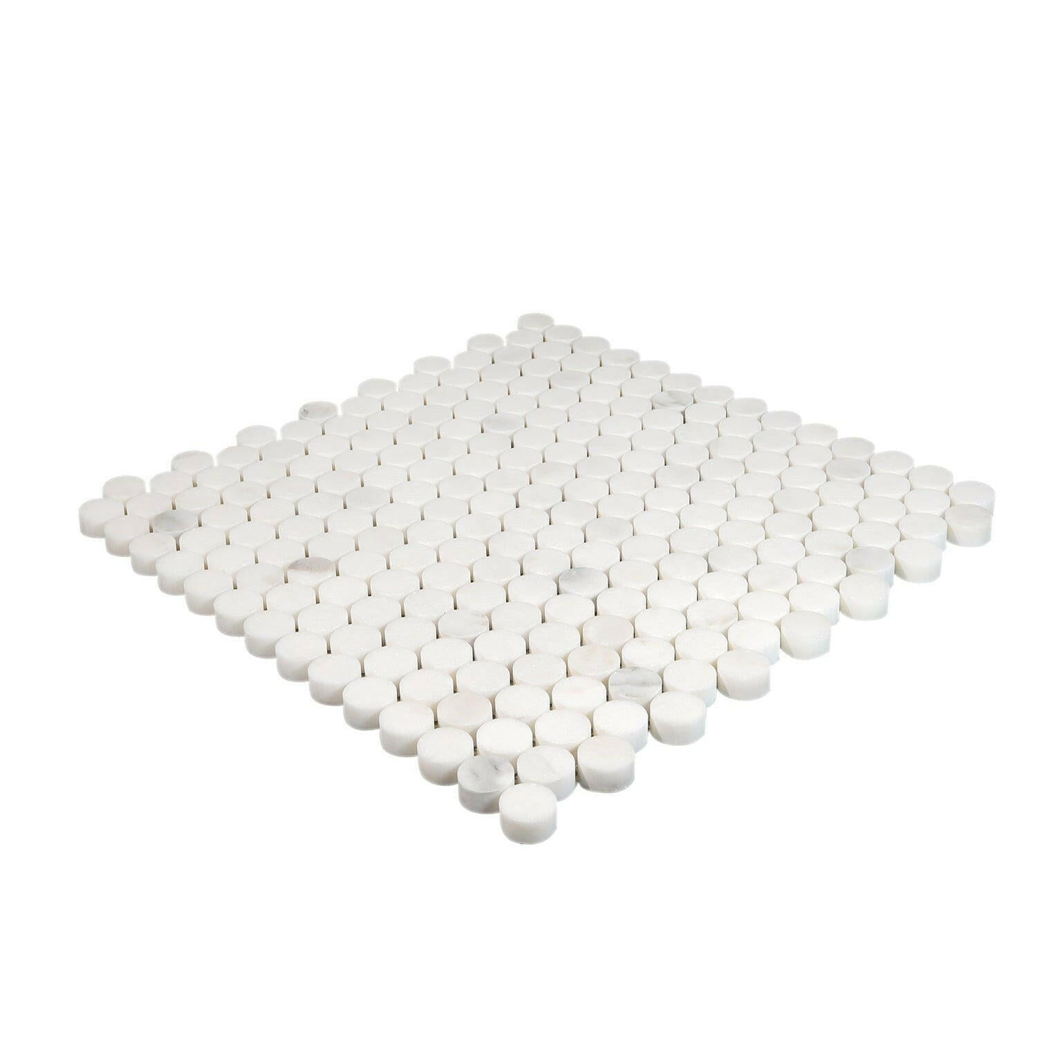 Calacatta Oliva Marble Polished Penny Round Mosaic Tile-American Tile Depot