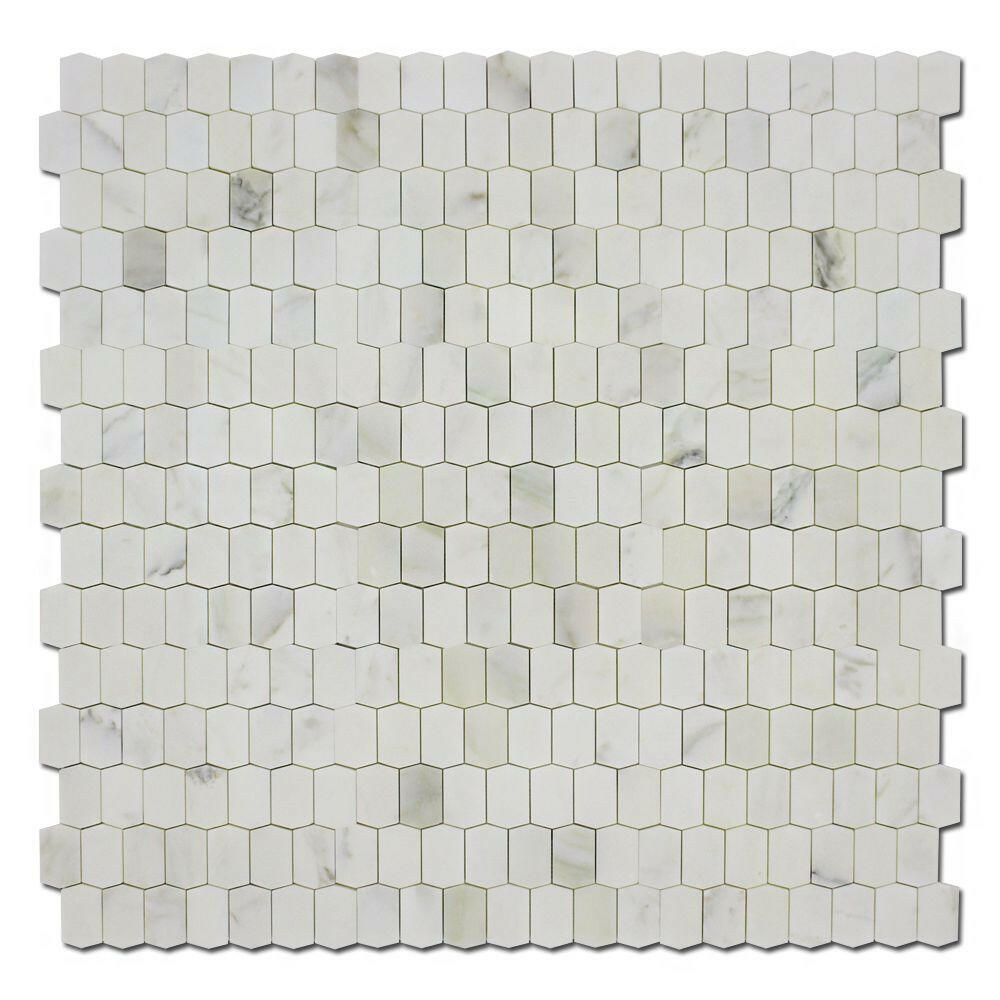 Calacatta Oliva Marble Polished Picket Mosaic Tile-American Tile Depot