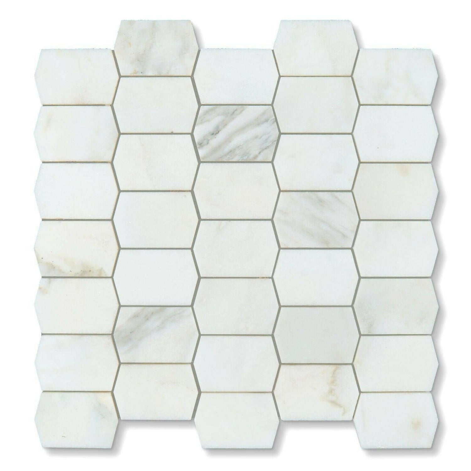 Calacatta Oliva Marble Polished Picket Mosaic Tile-American Tile Depot