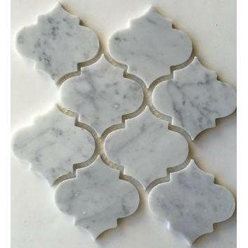 Carrara White Marble Honed 4" Morocco Mosaic Tile-American Tile Depot