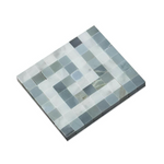 Carrara White Marble Honed Greek Key Border Corner w/ Blue-Gray Dots - American Tile Depot