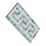 Carrara White Marble Polished Greek Key Border w/ Blue-Gray Dots - American Tile Depot