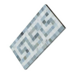 Carrara White Marble Polished Greek Key Border w/ Blue-Gray Dots - American Tile Depot