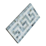 Carrara White Marble Polished Greek Key Border w/ Blue-Gray Dots - American Tile Depot