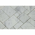 Carrara White Marble Honed Mini Versailles Mosaic Tile-American Tile Depot