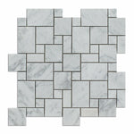 Carrara White Marble Honed Mini Versailles Mosaic Tile-American Tile Depot