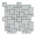 Carrara White Marble Honed Mini Versailles Mosaic Tile-American Tile Depot