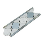 Carrara White Marble Polished Lantern Border w/ Blue-Gray Dots - American Tile Depot