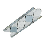 Carrara White Marble Polished Lantern Border w/ Blue-Gray Dots - American Tile Depot