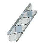 Carrara White Marble Polished Lantern Border w/ Blue-Gray Dots - American Tile Depot